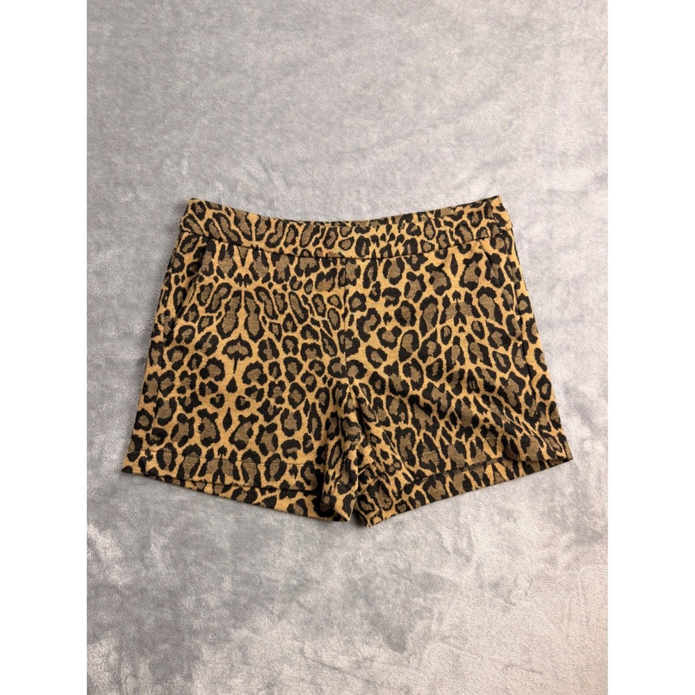 Cheetah Animal Print High Waisted Knit Shorts 00s Mob Wife Festival S - Picture 1 of 7
